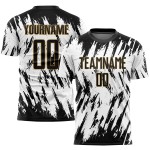 Jersey Black-Old Uniform Gold Custom Sublimation White Soccer
