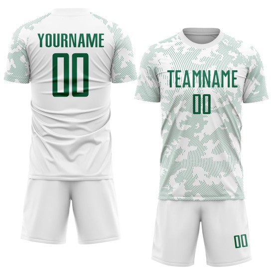 Jersey Sublimation Kelly White Uniform Custom Green Soccer