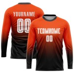 Uniform Soccer Fashion White-Black Fade Orange Sublimation Jersey Custom
