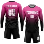 Fade White-Black Pink Custom Sublimation Fashion Soccer Jersey Uniform