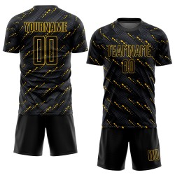 Black-Gold Black Soccer Custom Jersey Sublimation Uniform Black-Gold Black Soccer Custom Jersey Sublimation Uniform