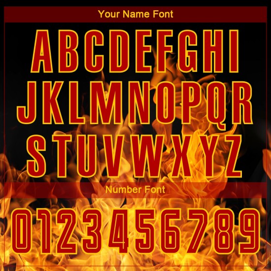 Sublimation Red-Gold Black Flame Soccer Uniform Custom Jersey