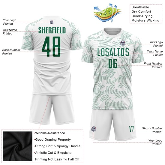 Jersey Sublimation Kelly White Uniform Custom Green Soccer