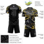 Custom Jersey Black Soccer Sublimation Uniform Black-Gold