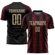 Black Uniform Jersey Gold-Red Vegas Sublimation Custom Soccer