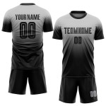Black Jersey Sublimation Soccer Fade Fashion Custom Uniform Gray