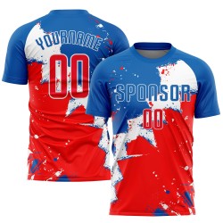 Uniform Soccer Royal Custom Sublimation Jersey Red-White