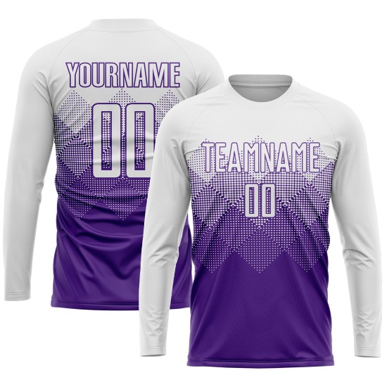 Sublimation Uniform Custom Soccer Jersey White Purple