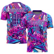 Custom Purple-White Graffiti Soccer Uniform Pattern Jersey Sublimation