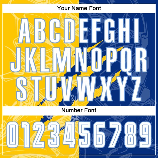 Custom Royal Yellow-Light White Scratch Jersey Blue Pattern Sublimation Soccer Graffiti Uniform