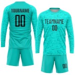 Uniform Custom Aqua Sublimation Soccer Jersey Black