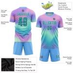 Soccer Tie Dye Custom Uniform Jersey Sublimation Teal-White