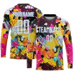 Pattern Uniform Custom Jersey Soccer White-Light Blue Graffiti Sublimation