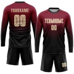 Custom Soccer Jersey Sublimation Crimson Cream-Black Fade Uniform Fashion