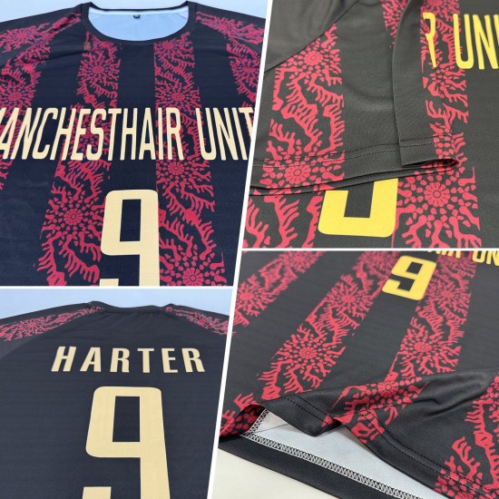 Black Uniform Jersey Gold-Red Vegas Sublimation Custom Soccer Black Uniform Jersey Gold-Red Vegas Sublimation Custom Soccer