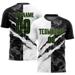 Custom Green Jersey Soccer Graffiti Pattern Black-Neon Sublimation Uniform Scratch