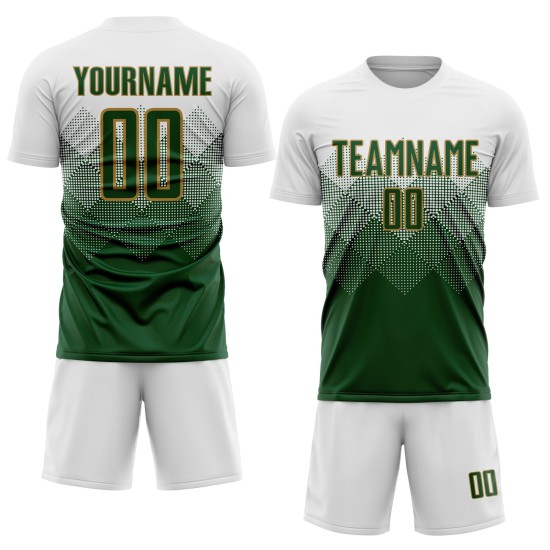 Jersey Uniform Gold Sublimation Custom Green-Old Soccer White