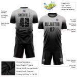 Black Jersey Sublimation Soccer Fade Fashion Custom Uniform Gray