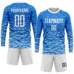 Soccer White Royal Uniform Custom Sublimation Jersey Soccer White Royal Uniform Custom Sublimation Jersey
