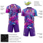 Custom Purple-White Graffiti Soccer Uniform Pattern Jersey Sublimation