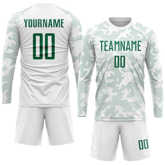 Jersey Sublimation Kelly White Uniform Custom Green Soccer