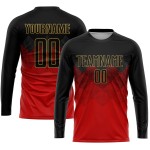 Uniform Gold Custom Sublimation Jersey Black-Old Red Soccer