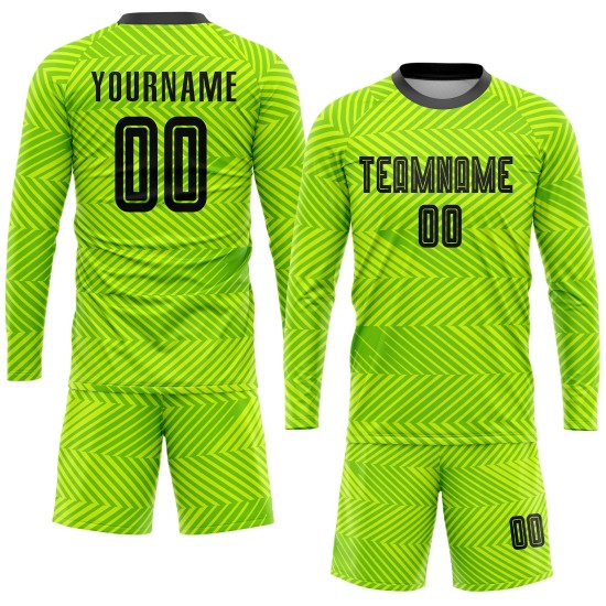 Custom Sublimation Uniform Jersey Black Soccer Green Neon