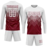 White Jersey Crimson Soccer Uniform Sublimation Custom