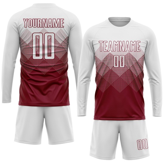 White Jersey Crimson Soccer Uniform Sublimation Custom