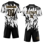 Jersey Black-Old Uniform Gold Custom Sublimation White Soccer